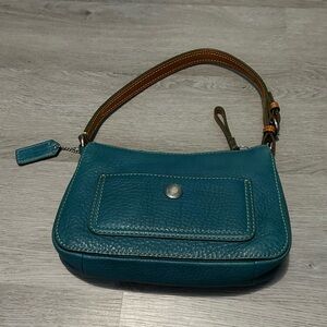 Vintage Coach teal Chelsea shoulder bag